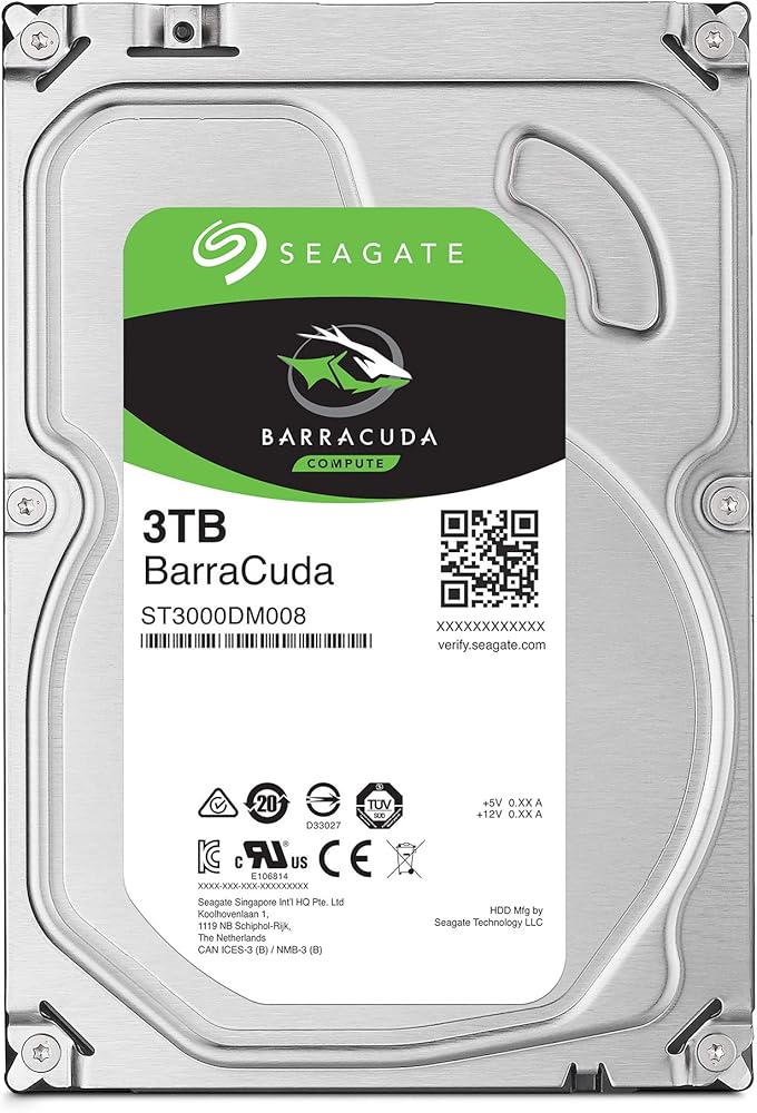 Seagate BarraCuda 3TB SATA 6Gb/s, 3.5" Internal Hard Drive with 7200 RPM & 64MB Cache thumbnail 2