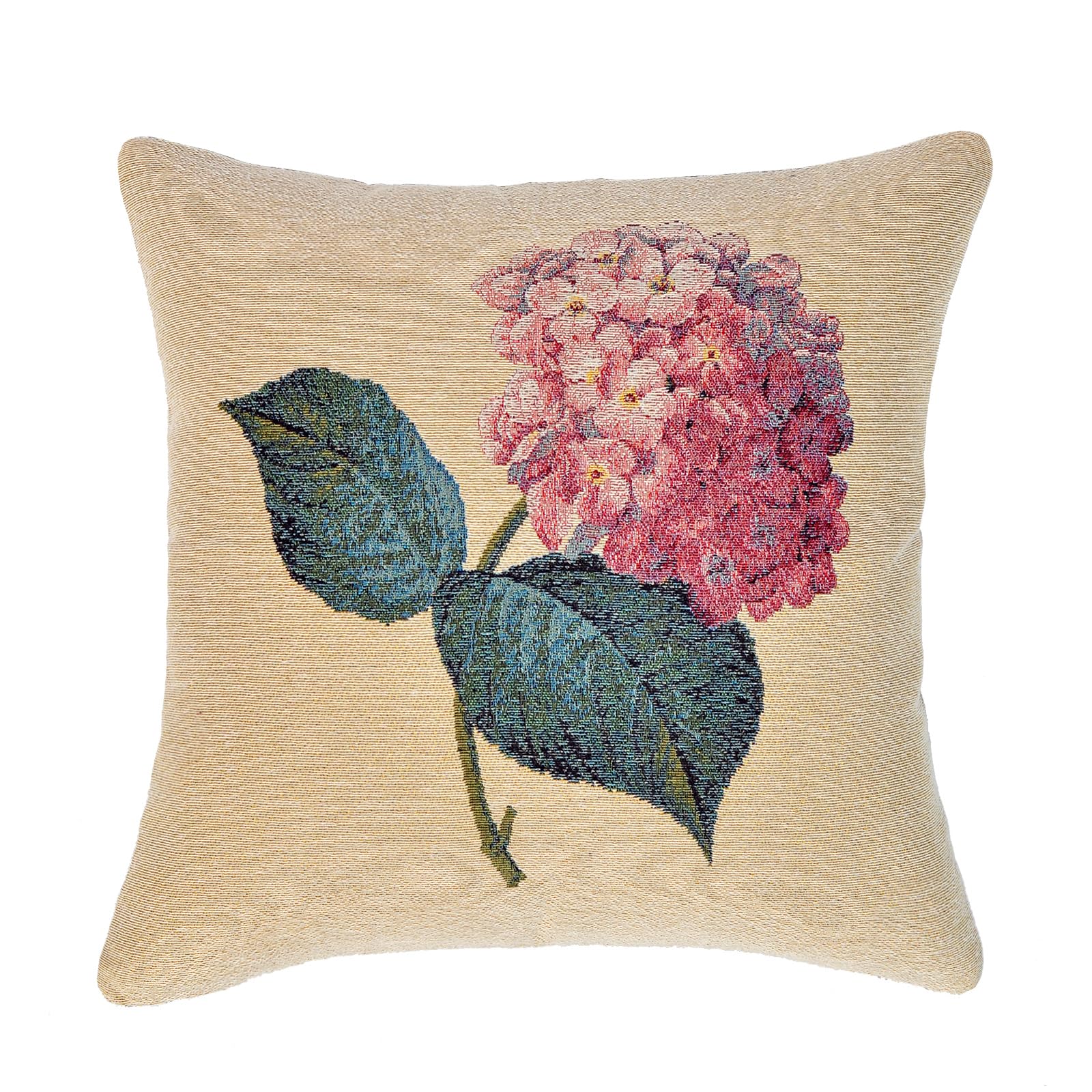Elegant Jacquard Woven Floral Pillow Cover Square Tapestry Rose Pattern Cushion Case for Sofa Couch Bed Decor Classic