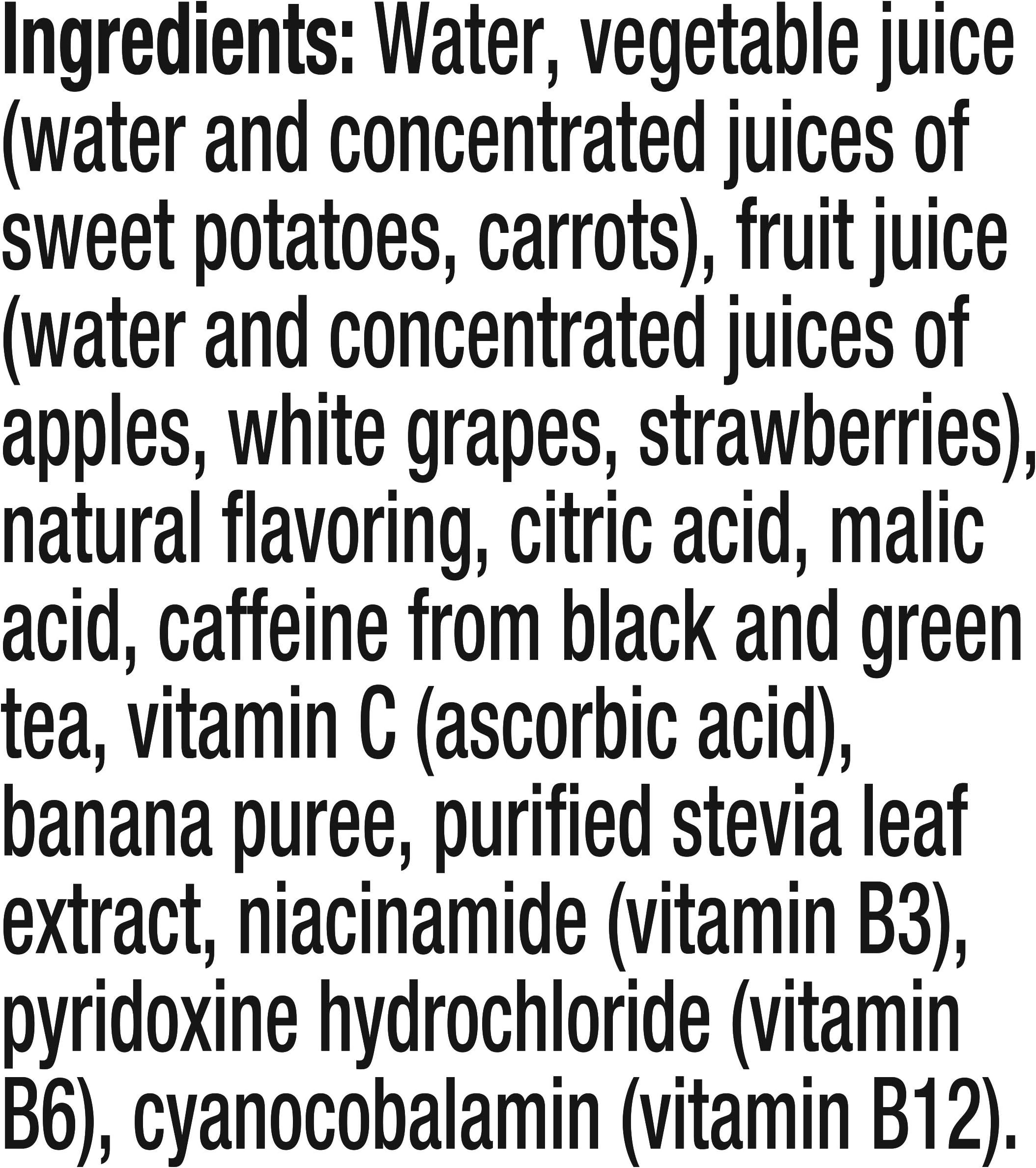 V8 +Energy, Healthy Energy Drink, Natural Energy from Tea, Strawberry Banana, 8 Ounce Can, 6 Count