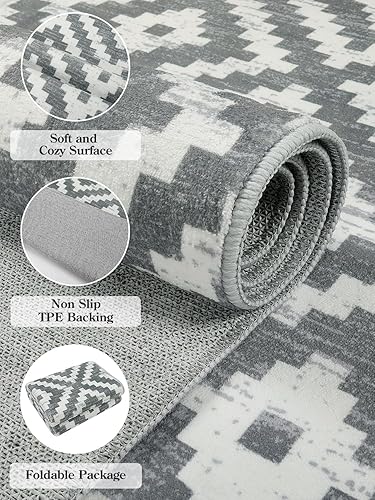 Miniatura 6 de Lahome Alfombras de pasillo para pasillo de 2 x 8 pulgadas, alfombra de pasillo de cocina, alfombra lavable, alfombra marroquí bohemia, enrejado,