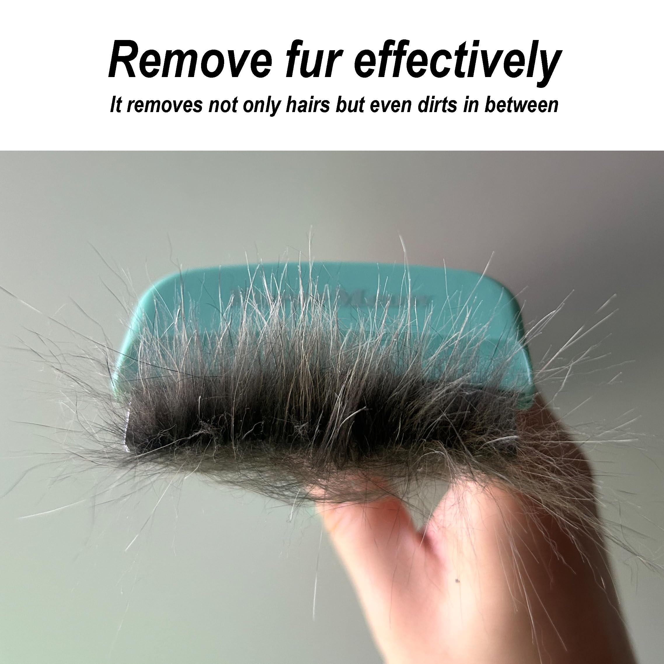 Herramienta de eliminación de pelo de mascotas con hoja curva, cepillo de aseo para gatos, peine apretado en forma de V para gatos y perros pequeños, grande, verde (verde, pequeño)