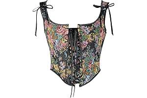 Vintage Floral Embroidery Tight Vest for Women