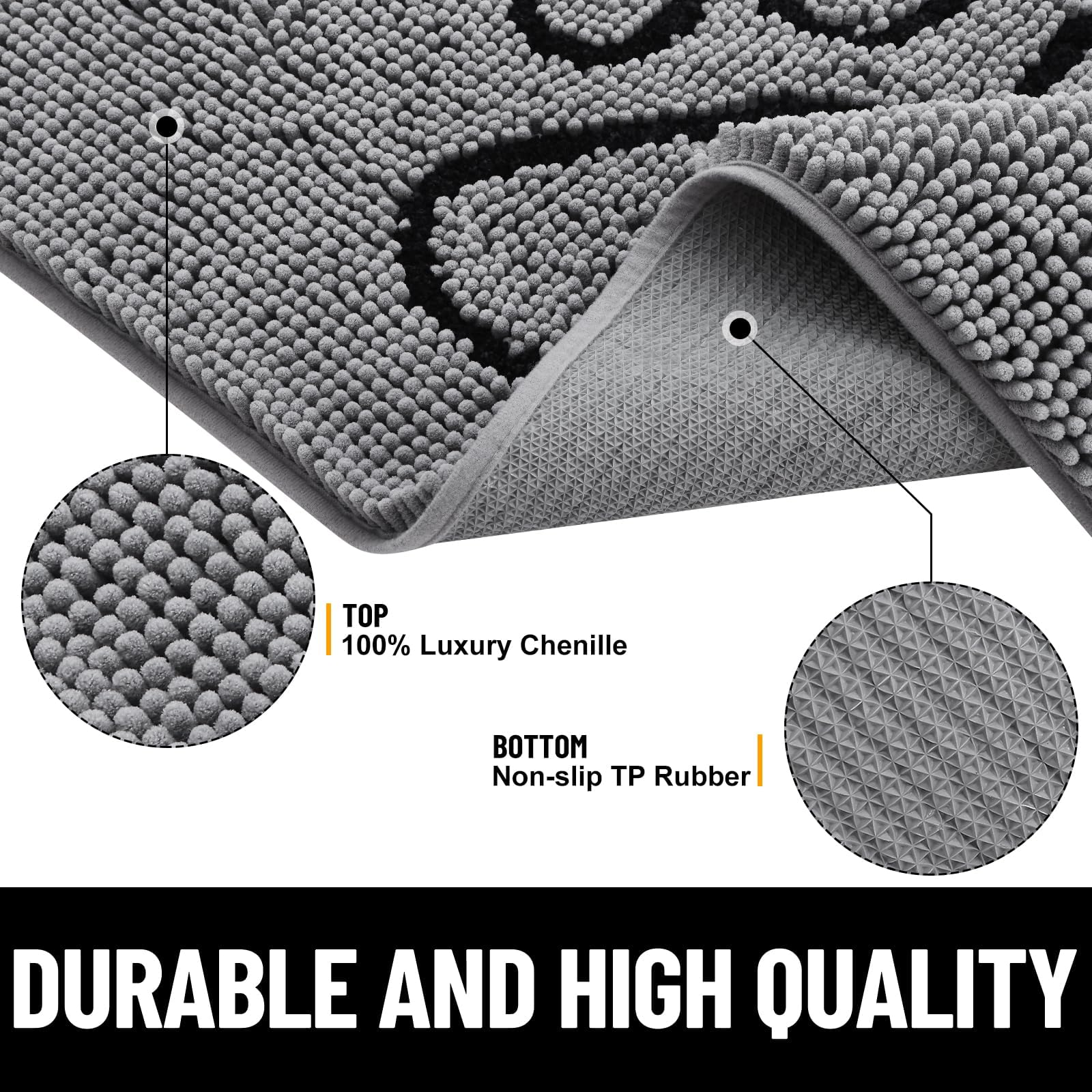 Homaxy Dog Door Mats Indoor, Super Absorbent Non Slip Doormats, Soft Chenille Floor Mat - Image 4