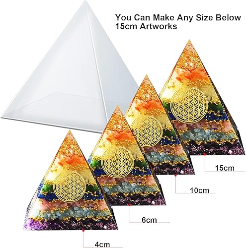 Miniatura 3 de Molde de silicona de resina piramidal súper grande de 6 pulgadas, molde de silicona de pirámide grande para resina epoxi, molde de fundición de