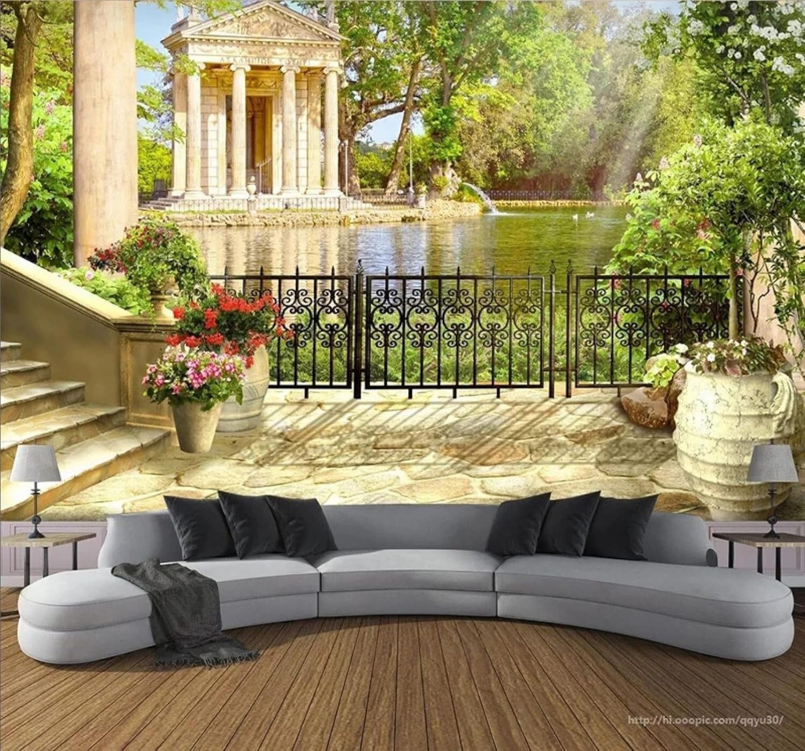 XLMING Fresh Garden Landscape Spatial Expansion Individuality 3D Wallpaper Luxury Home Dining Decor Paste Sofa Living Room The Wall for Bedroom Mural-250cm×170cm