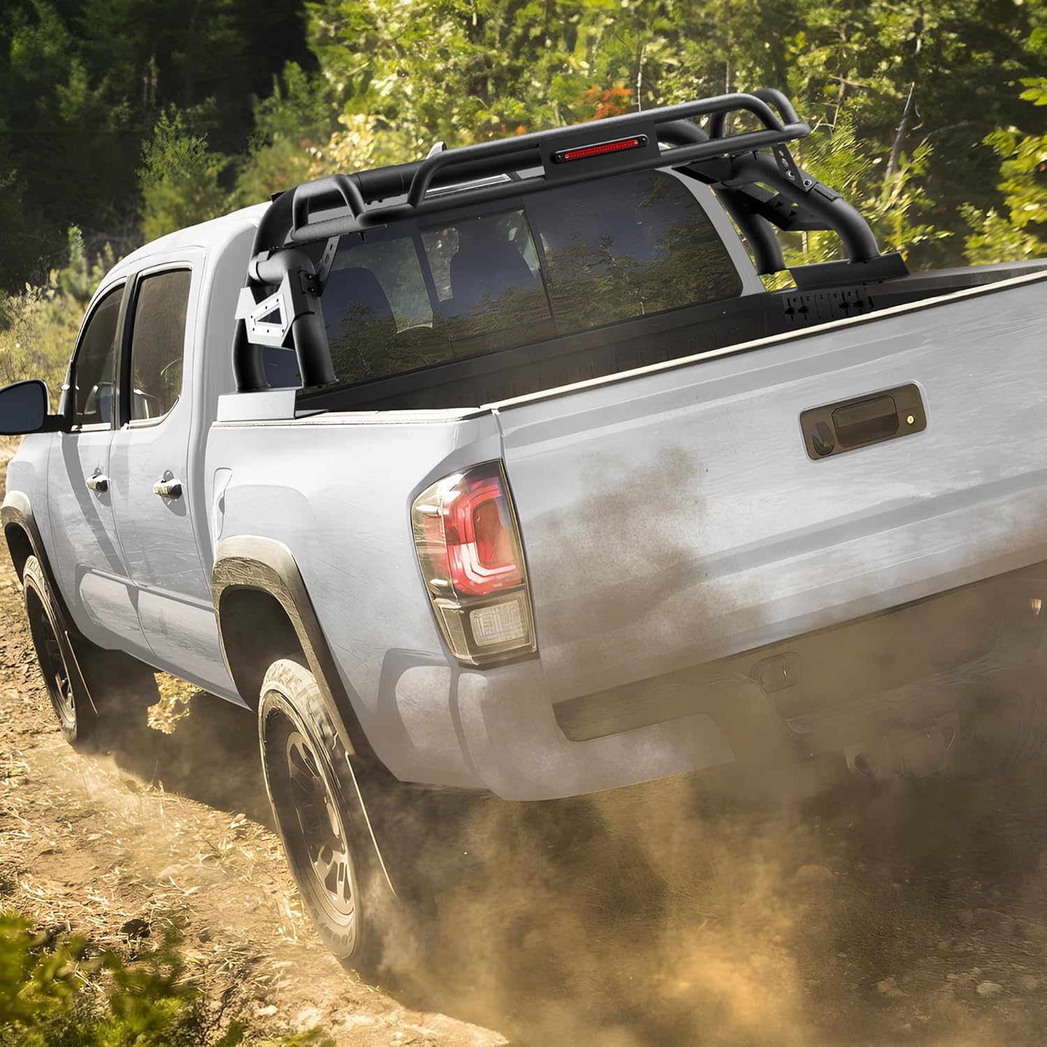 Truck Roll Bar with Cargo Carrier Basket Mid Size Trucks Compatible with Toyota Tacoma, Chevy Colorado & GMC Canyon Heavy Duty Chase Rack Sport Bar