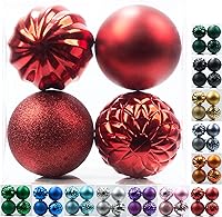 Vista 35 de Emopeak - 24 mini bolas para árbol de Navidad, irrompibles, bolas colgantes para decoración de fiestas, bodas y festividades, de 1.2 pulgadas