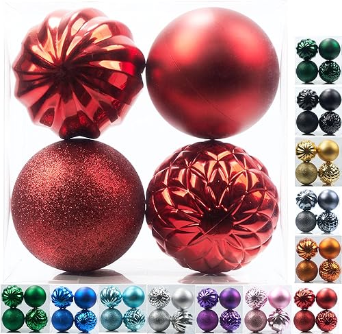 Miniatura 35 de Emopeak - 24 mini bolas para árbol de Navidad, irrompibles, bolas colgantes para decoración de fiestas, bodas y festividades, de 1.2 pulgadas