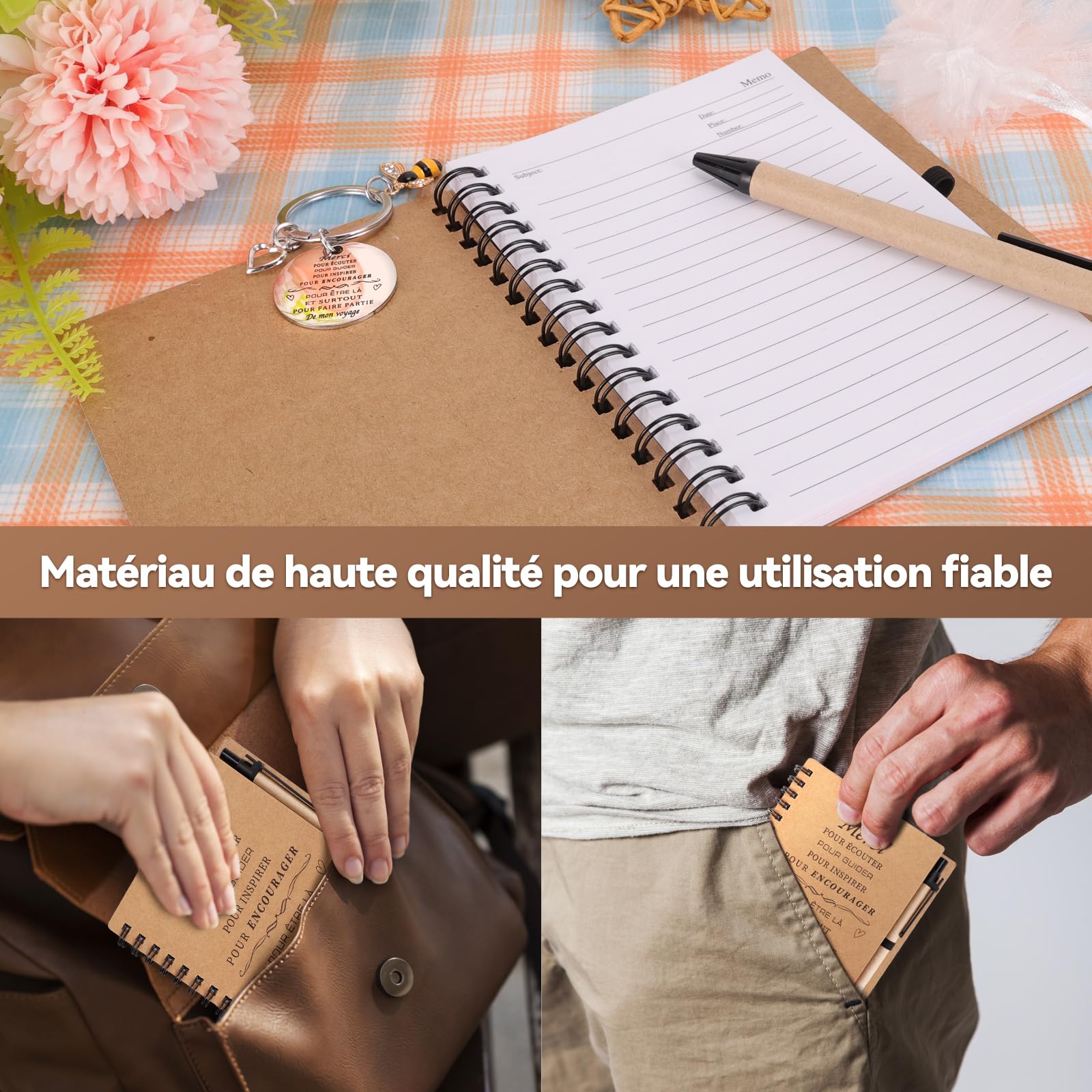 Sinmoe 3 Pièces Cadeau pour Maitresse Institutrice d'École 1 Carnet à Sinmoe 3 Pièces Cadeau pour Maitresse Institutrice d'École 1 Carnet à
