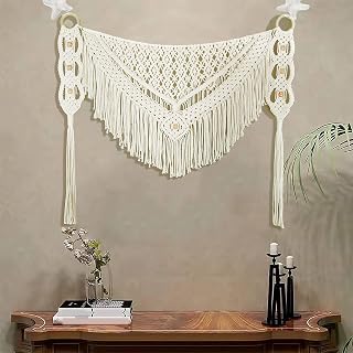 kiido Large Macrame Wall Hanging Boho Tapestry Curtain Fringe Woven Bohemian Wall Decor Home Decoration for Apartment Bedroom Living Room Gallery Baby Nursery-Blossom 35.4" W X 26" H
