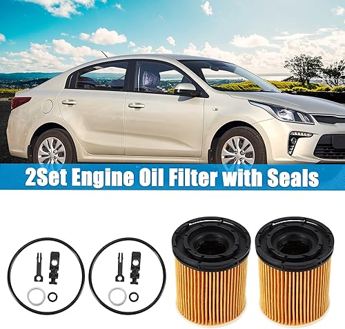 Miniatura 2 de X AUTOHAUX Filtro de aceite de motor 26350-2M000 para Kia K5 2021 2022 para Kia Rio 2020 2021 para Kia Sorento 2021 2 Set