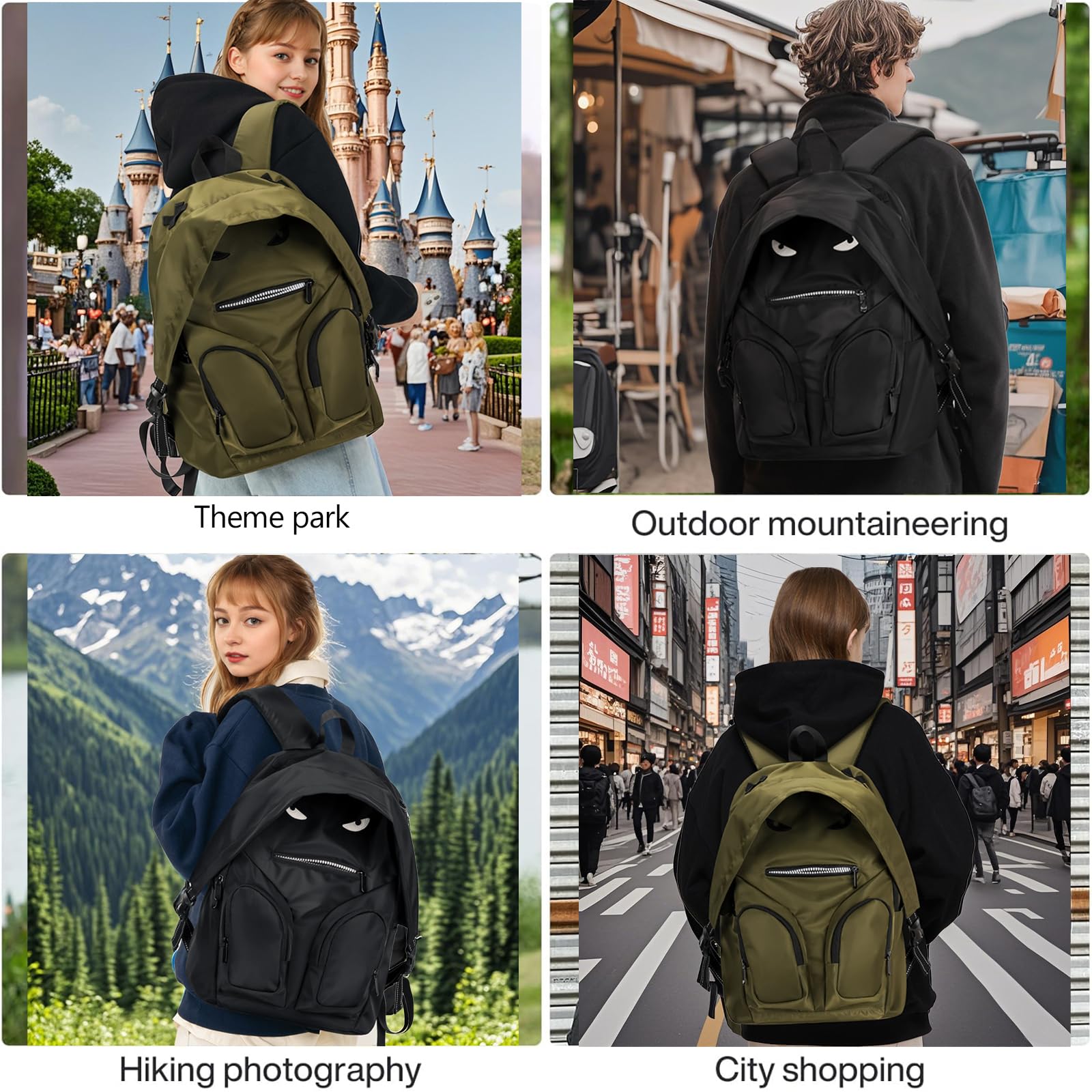 SFIUYDS Waterproof Hiking Backpack for Women Men,25L Camping Backpack Lightweight Theme Park Bag for Travel Daily Use