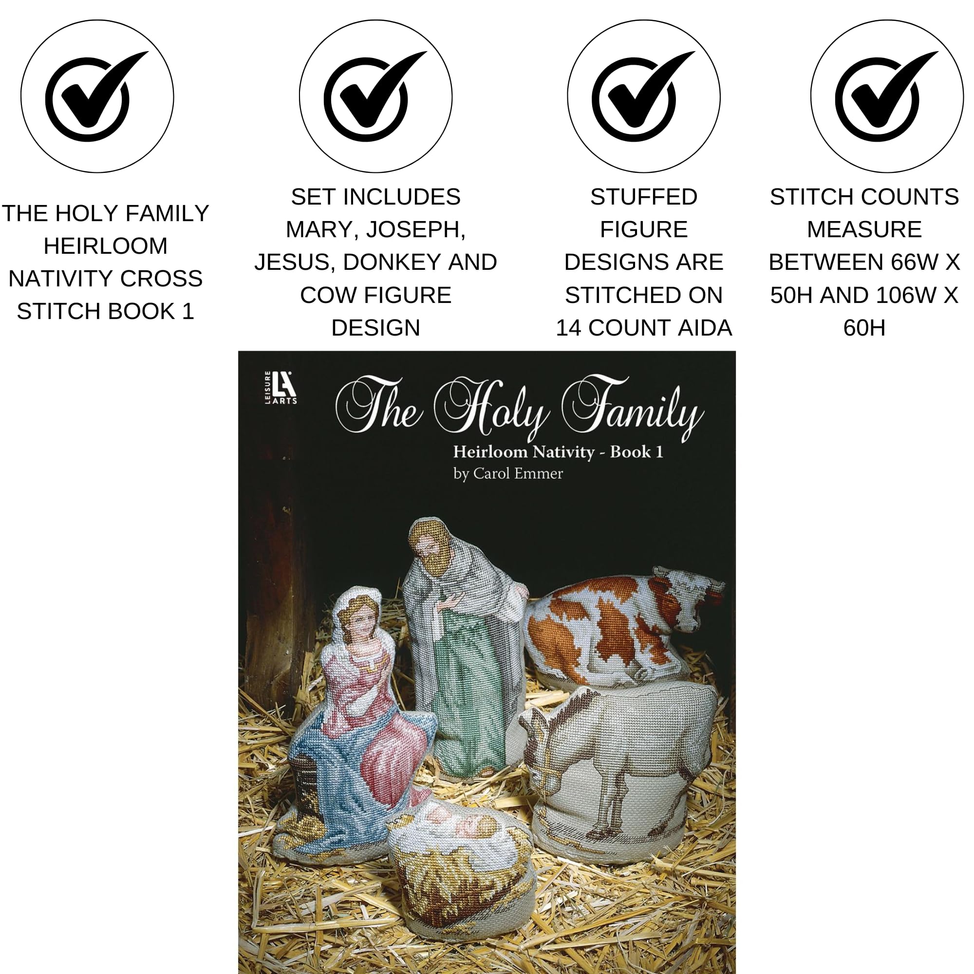 Leisure Arts The Holy Family Heirloom Nativity Book #1, Cross Stitch Nativity Set, Pattern, Christmas Patterns, Cross Stitch Christmas, Stitch, Patterns