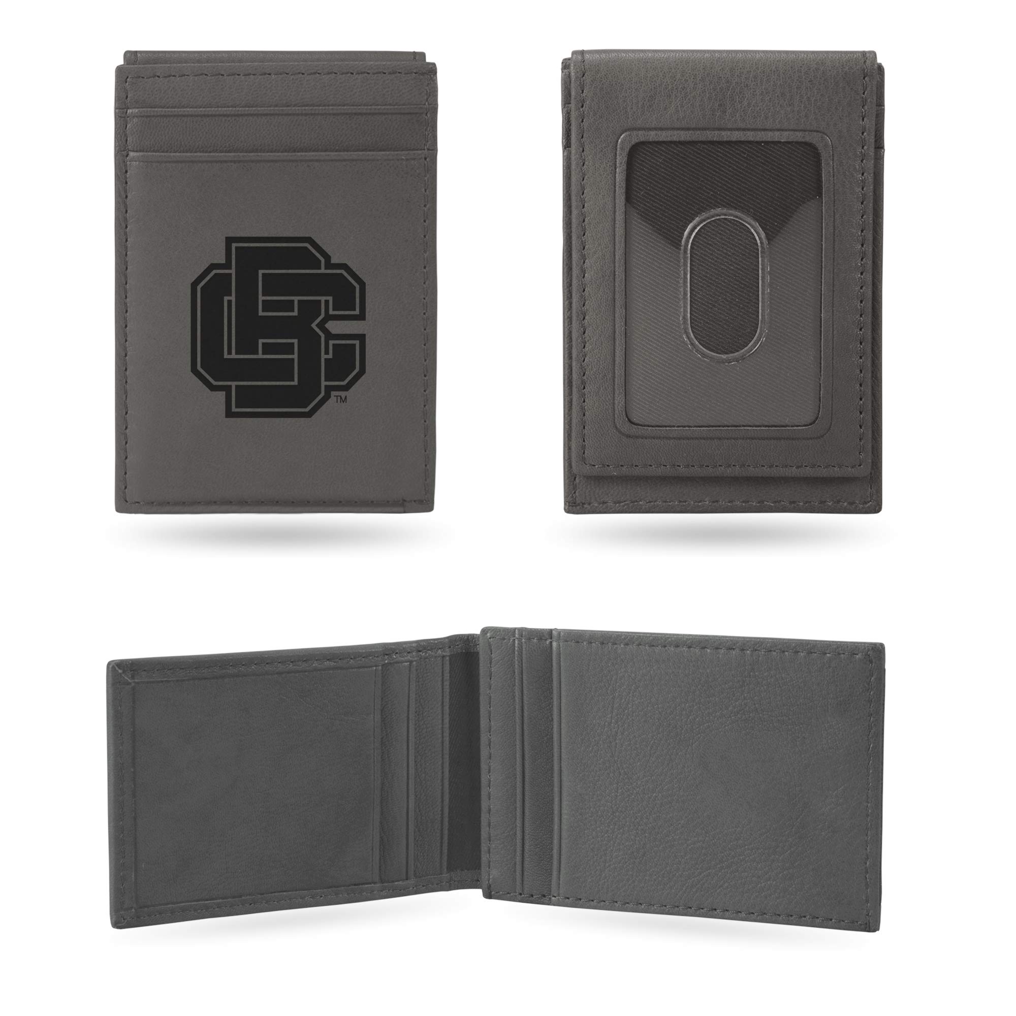 Rico Industries NCAA Gray Laser Engraved Front Pocket Wallet - Compact/Comfortable/Slim