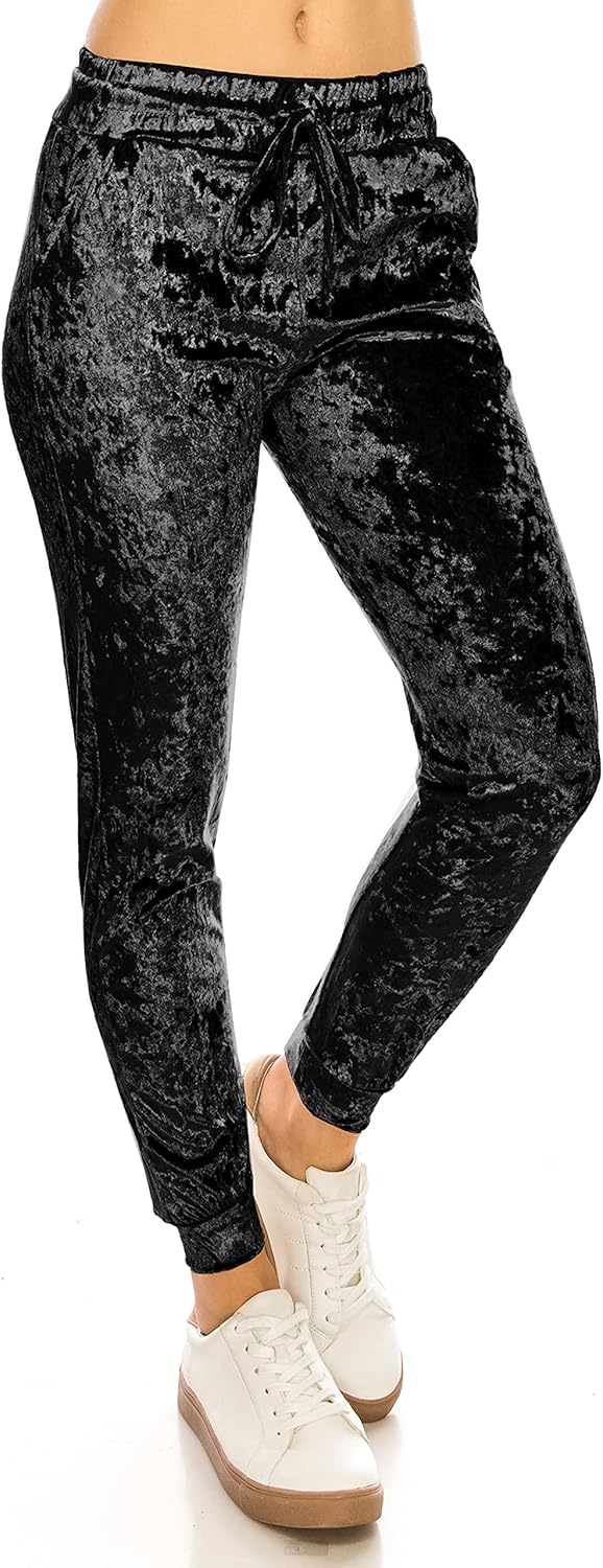 ALWAYS Women's Velvet Velour Joggers - Basic Premium Soft Stretch Warm Winter Sweatpants - Image 3