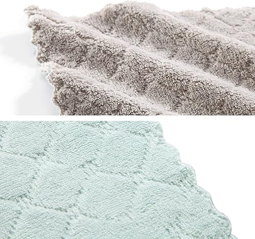 Miniatura 4 de Paño de limpieza de microfibra, toallas de cocina, toalla de microfibra de doble cara, libre de pelusa altamente absorbente, polvo multiusos y