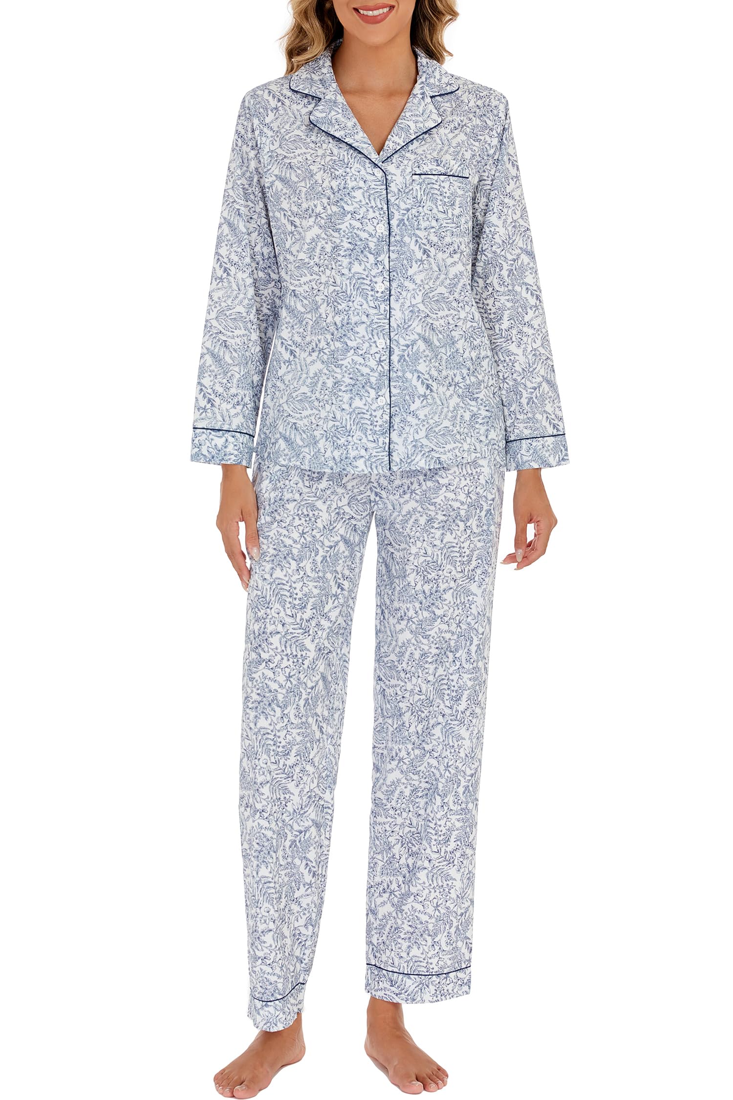 LUBOT 100% Cotton Pajamas Woven Poplin