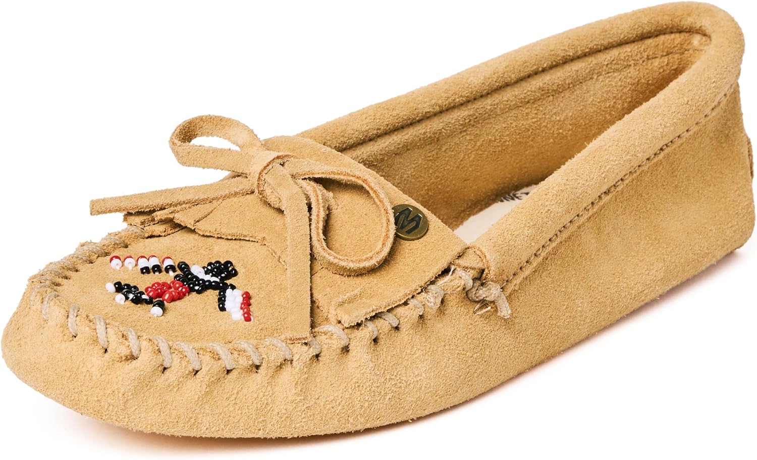 Minnetonka Women's Thunderbird Animikii Soft Leather Sole Beaded Moccasins