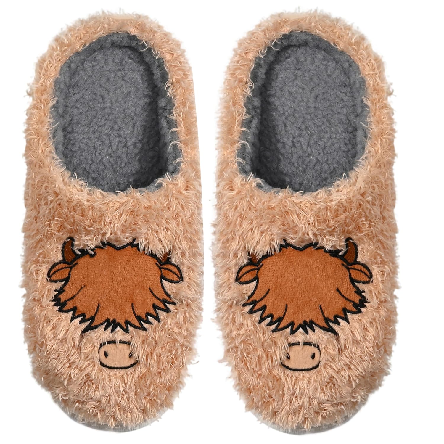 Flexwin Slippers for Women Plush Animal Slippers Furry Cozy Warm House Shoes Indoor Outdoor