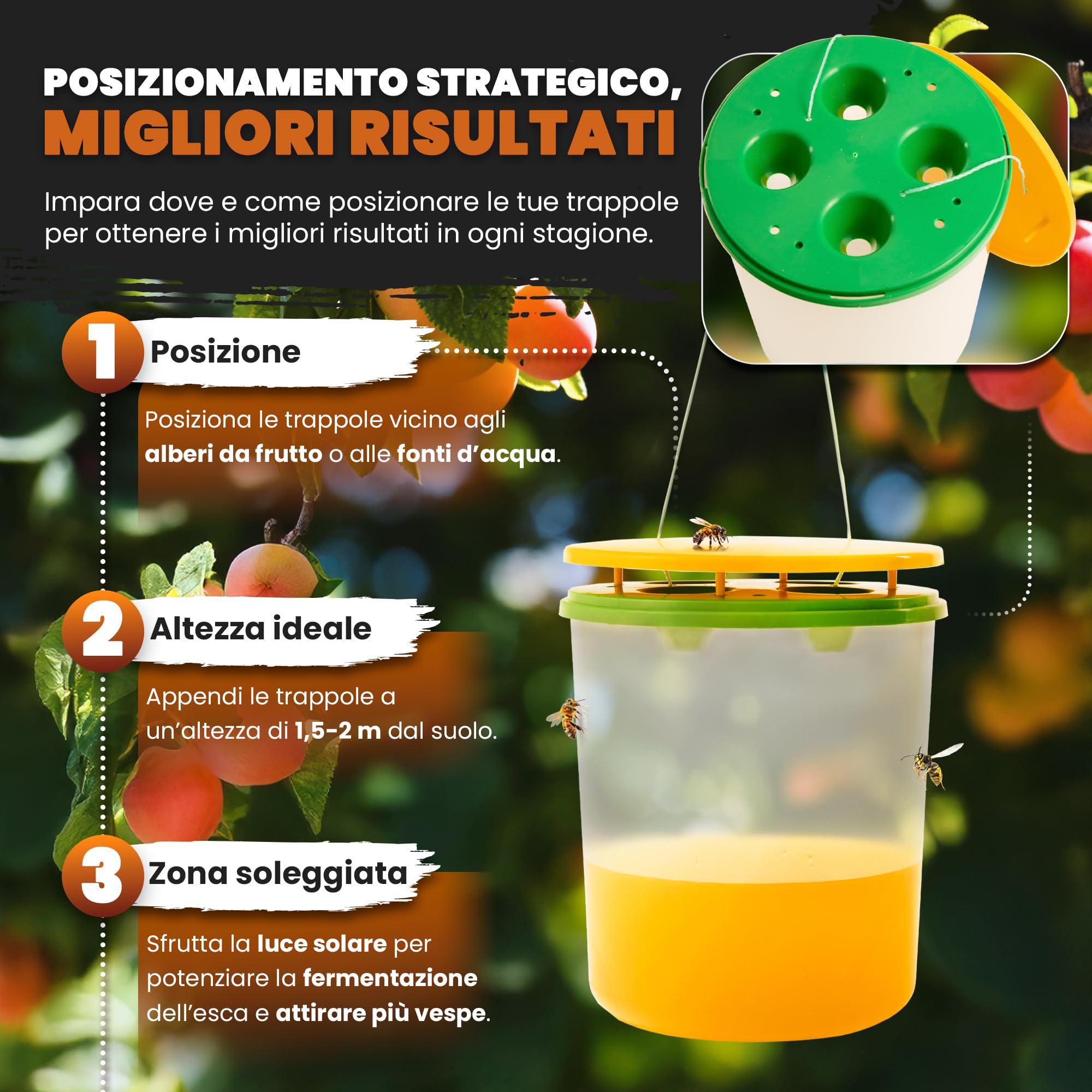 2 Trappola Calabroni - Trappola per Vespe, Trappole per Vespa Velutina Cattura di Calabroni Asiatico Grosse da Esterno, 2 Pezzi da Appendere