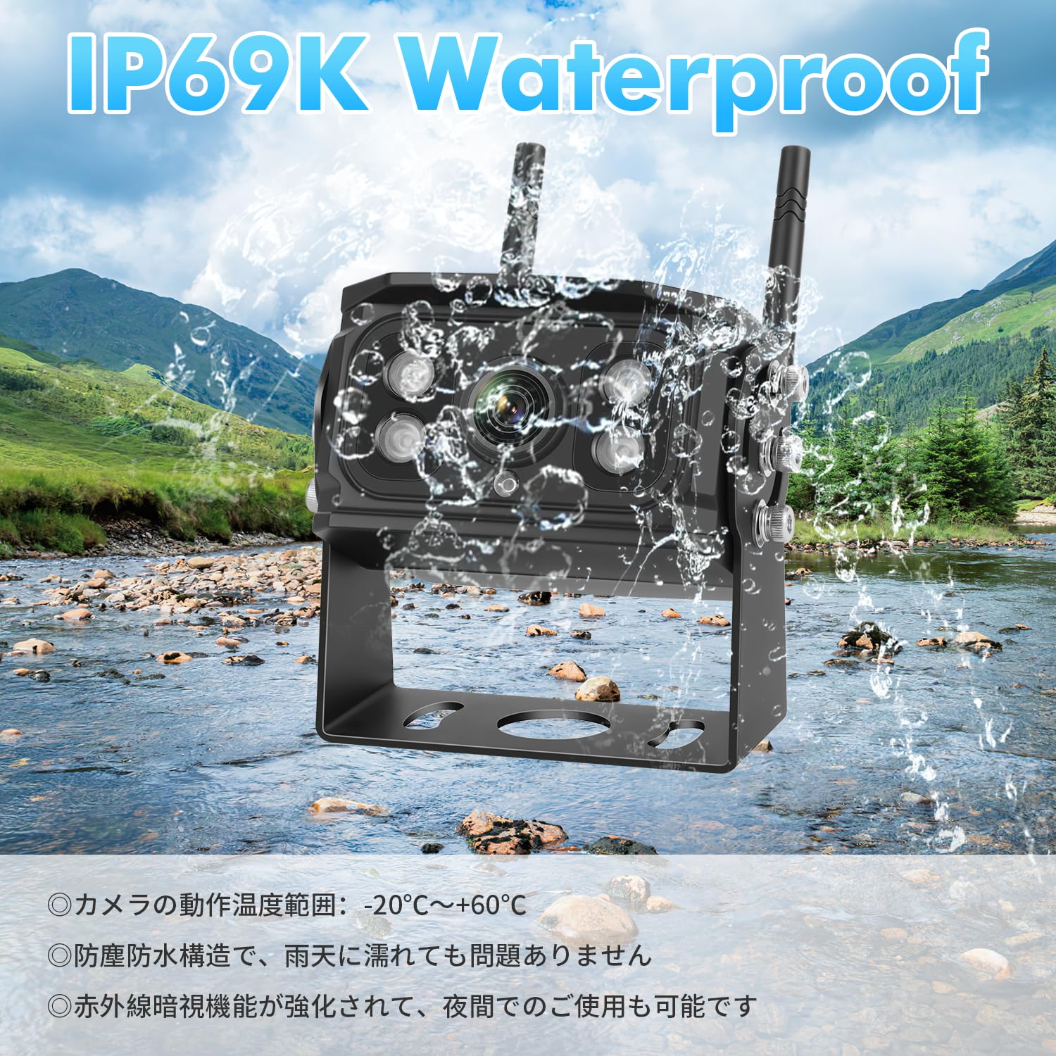 Amazon.co.jp: Hizenyo 1080P 録画機能付き ワイヤレスバックカメラ