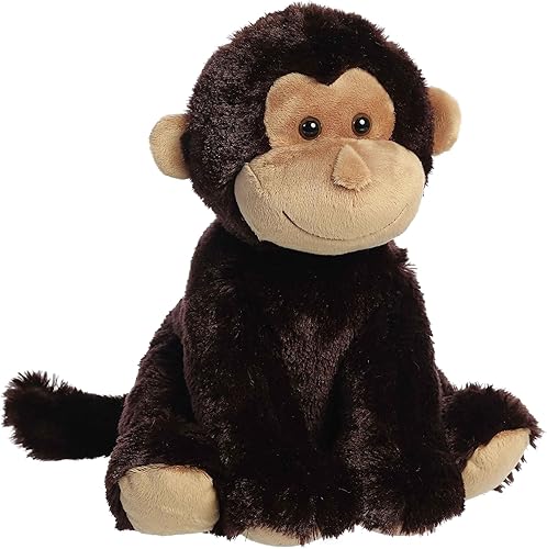 Aurora Peluche de mono de peluche  Comodidad acogedora  Acurruces sin fin  Marrón 14 pulgadas