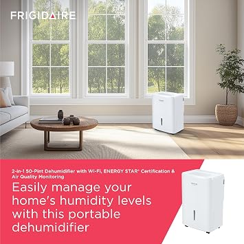 Connected Frigidaire Gallery 50 Pint Dehumidifier