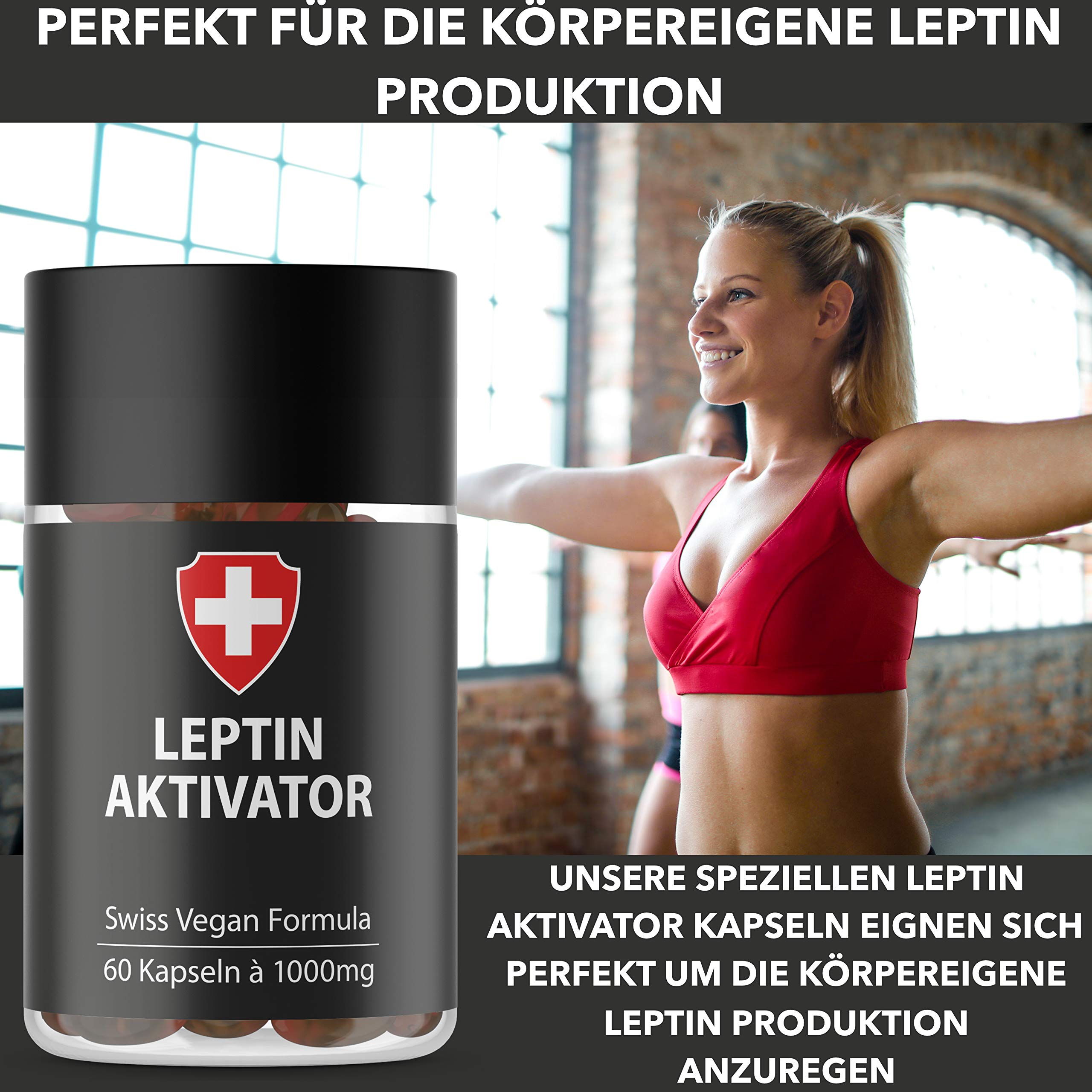 Leptin Aktivator Kapseln hochdosiert für Leptin Diät | Höchste Qualität von Active Swiss | Leptin Stoffwechsel Diät | Natürliche Diätunterstützung | Schlank in 21 Tagen Leptin abnehmen | Hormonfrei