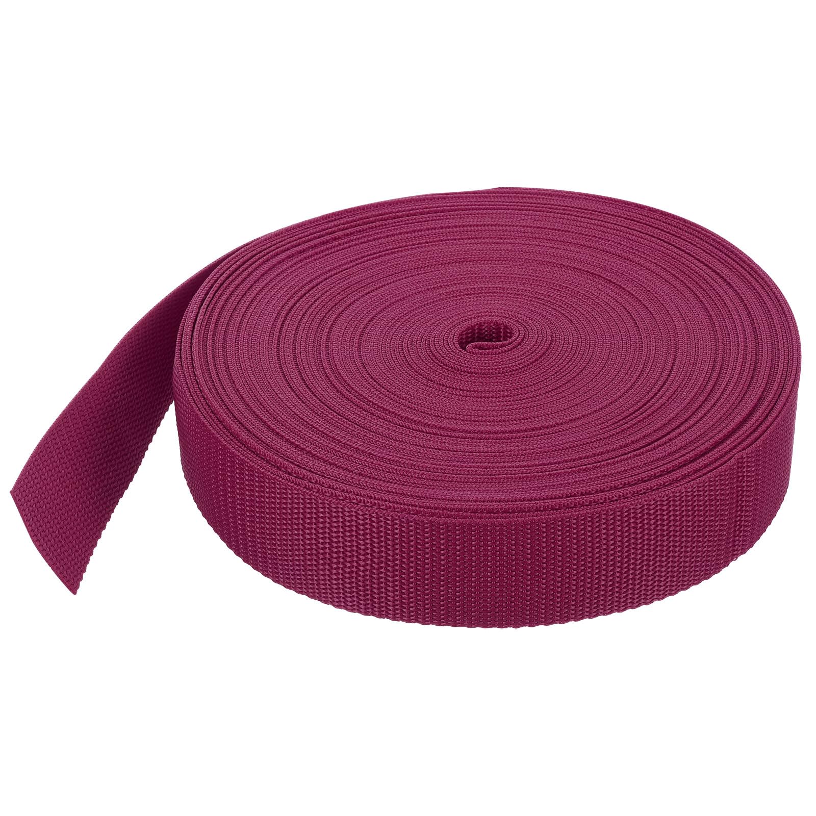 MECCANIXITY Lightweight Polypropylene Webbing Strap 1 1/2" 25 Yard Backpack Strapping Band Dark Red for Outdoor Luggage Cargo Straps