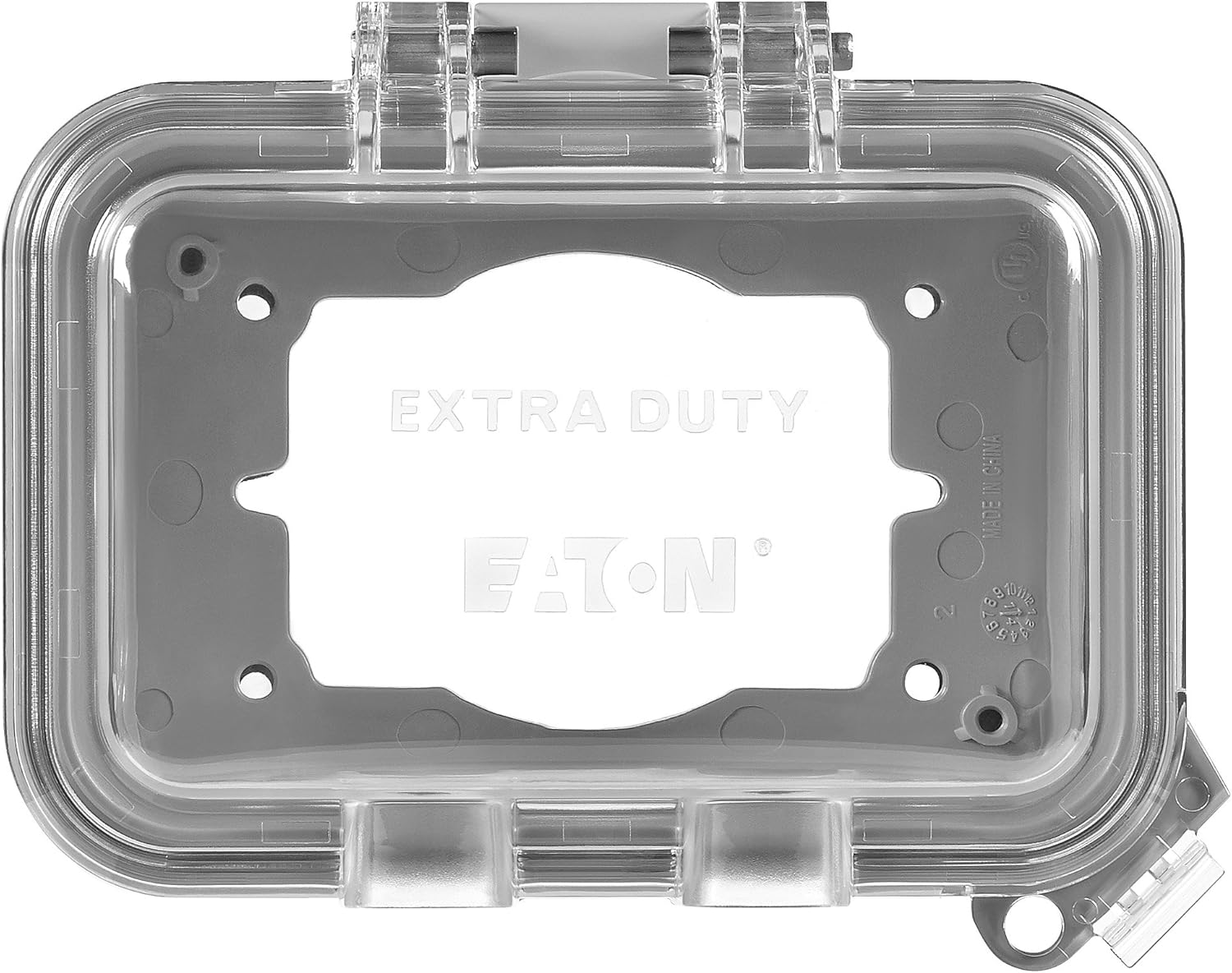 Eaton 1-Gang Weatherbox While-In-Use Cover, Self-Closing, Pre-Mounted Gasket, Polycarbonate, Water Resistant, Accommodates Decorator Devices & Switches