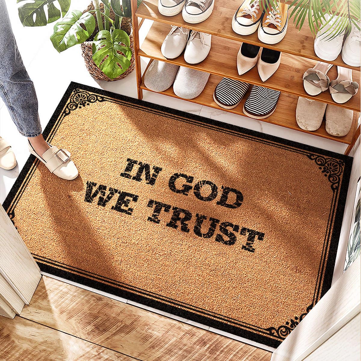 Tapis d'extérieur et de garage lavable de 50x80 cm idéal pour sécuriser le pas de porte
