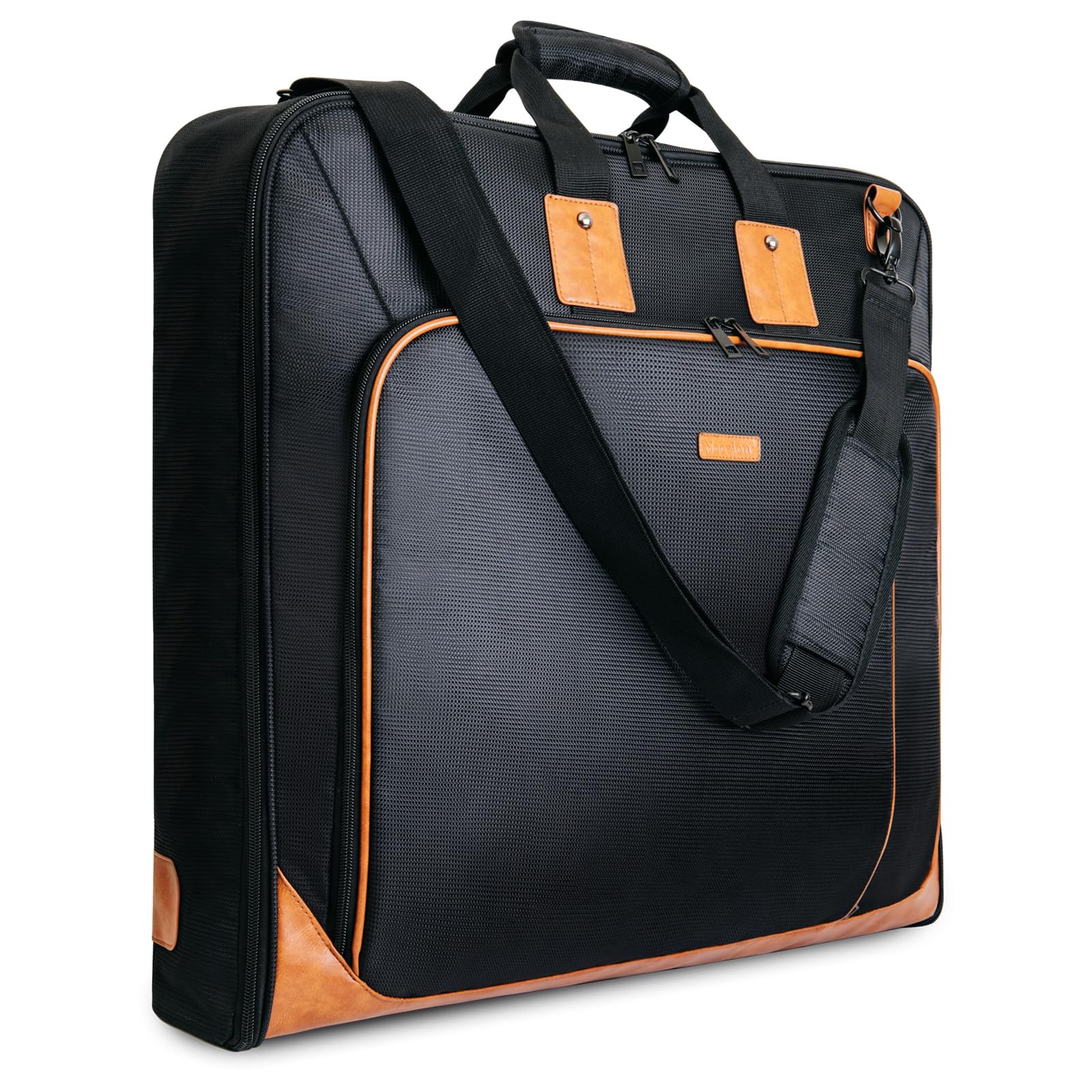 Noozion Garment Bag for Travel Large Leather Carry On Suit Bag Hanging Travel Suit Bags Waterproof Suitcase Luggage Bag for Men Women Business Trips with Shoulder Strap