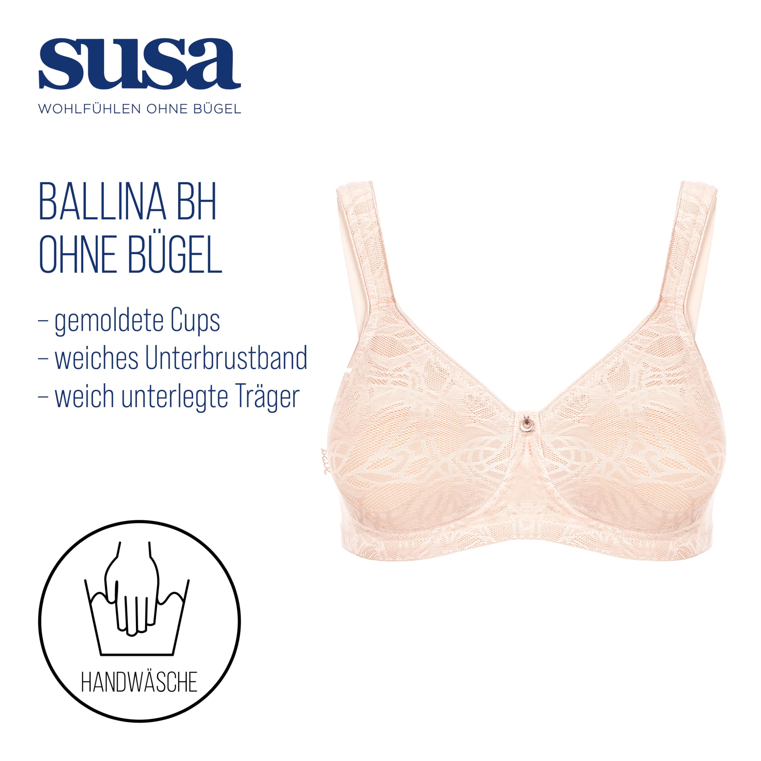 Susa ❤ Soft-BH 8076 Schiefer 266 BALLINA gemoldet, ohne Bügel 75-100, B - G