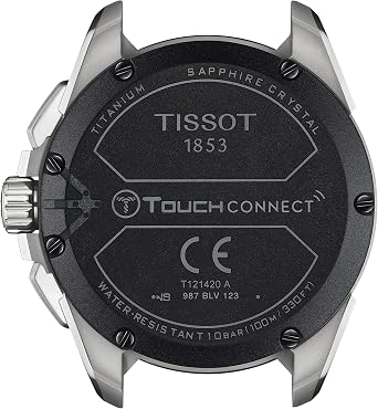 Tissot Mens Tissot T-Touch Connect Solar antimagnetic Titanium case Quartz Watches, Beige, Textile, 23 (T1214204705107)