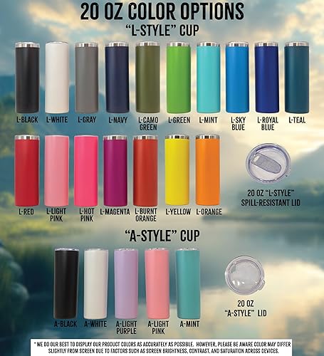 Miniatura 8 de AVITO Vaso personalizado grabado con láser, vaso delgado de acero inoxidable de 20 onzas, incluye popote y tapa, aislado al vacío, regalo