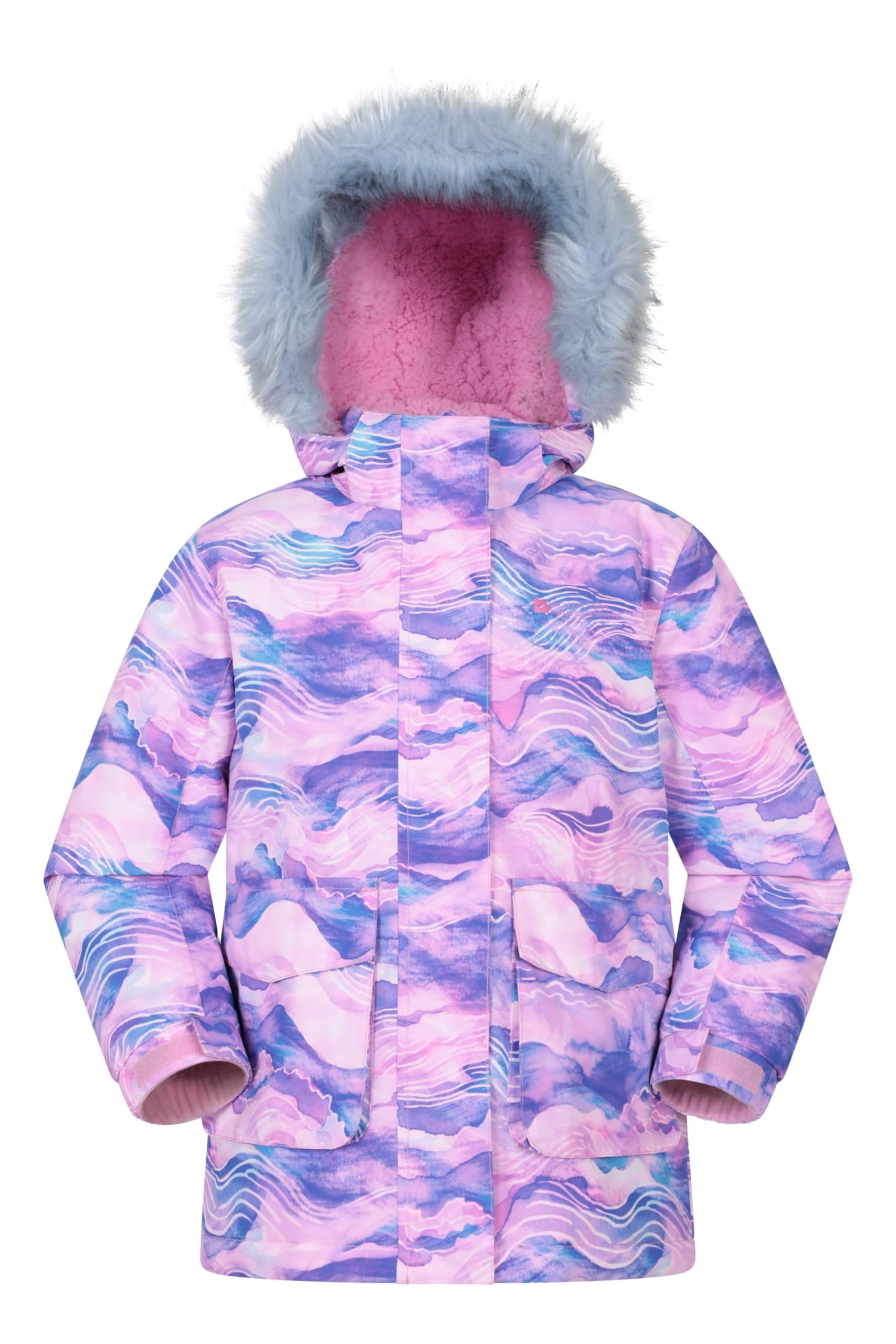 Mountain Warehouse Boys Purple Ranger Printed Kids Water Resistant Jacket - Elasticated Cuffs & Hem Adjustable Hood, & Girls - Best For Autumn, Winter, Outdoors & Hiking 11-12Y