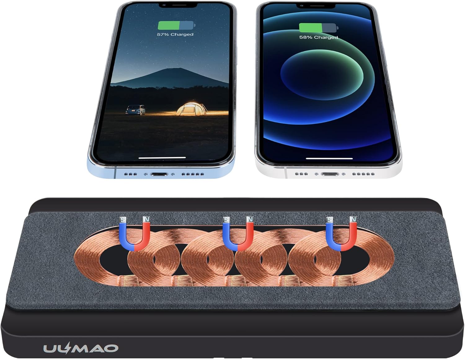 UUMAO 5 Coil Dual 10W MultiDevice Fast Charging Pad, Additional USBA Port