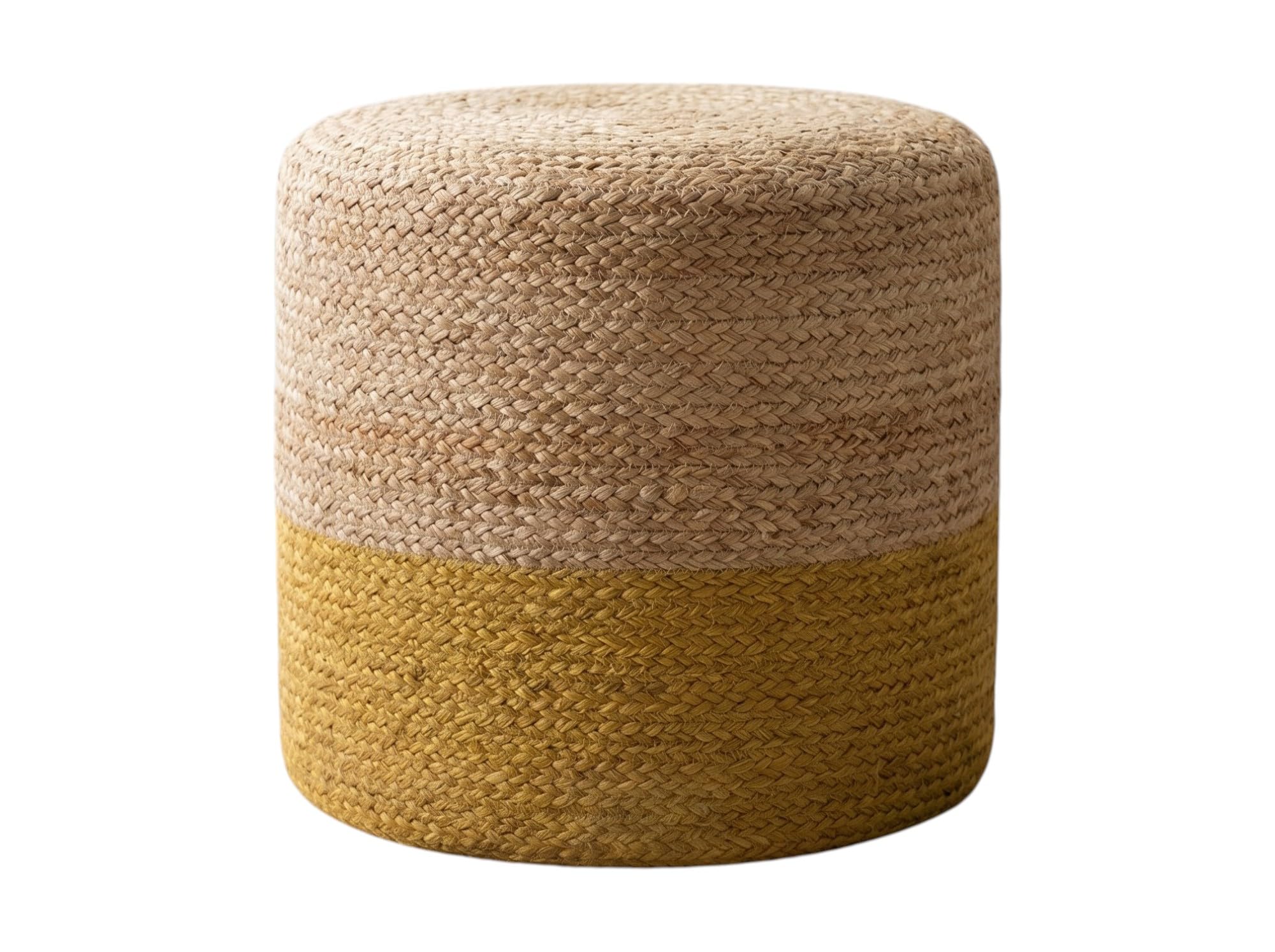 Jute Ottoman Round Pouffes for Sitting (1 Piece, 40x40x40 cm) | Handcrafted Pouf for Living Room, Bedroom, Home, Office, Footrest (Yellow)-image-7