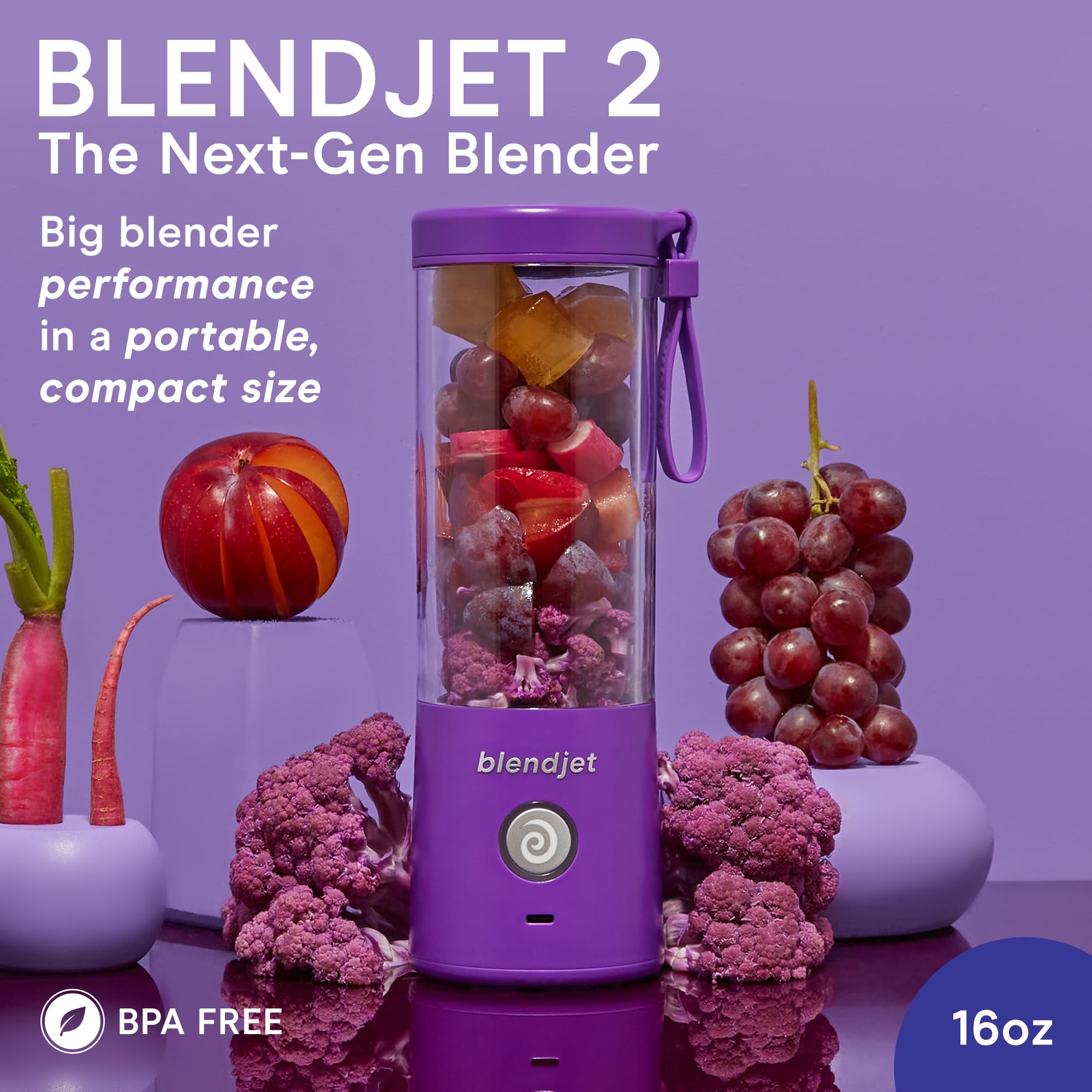 BlendJet 2 Portable Blender for Smoothies & Shakes - BlendJet Cordless Personal & Small Blender, USB-C Rechargeable & Self Cleaning - (Mint, 16 oz.)