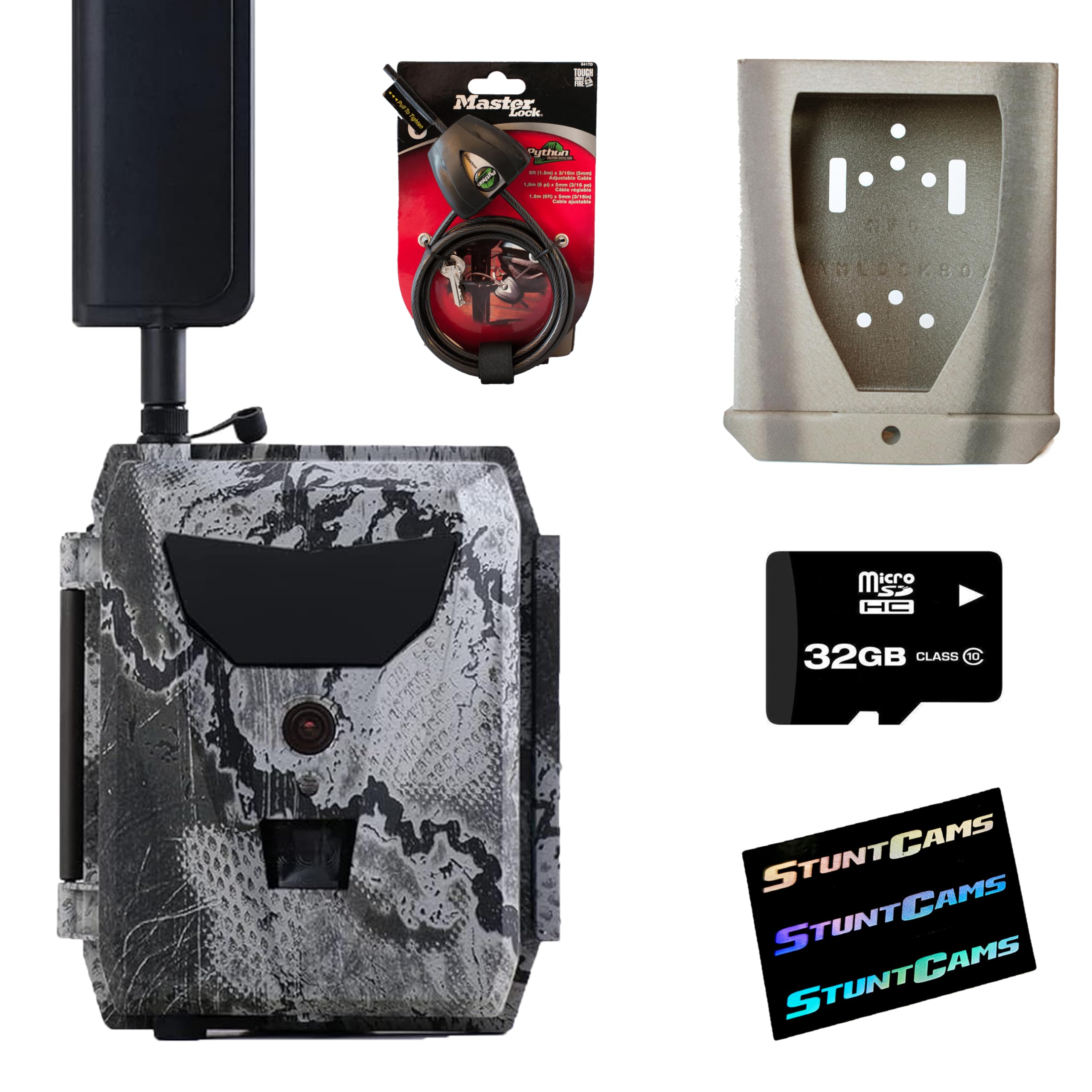 Spartan Camera Spartan Ghost GoLive M Multi-Carrier 4G LTE Smart Network Live Stream IR Trail Camera with Security Lockbox, Locking Cable, 32GB SD Card and Stuntcam Stickers