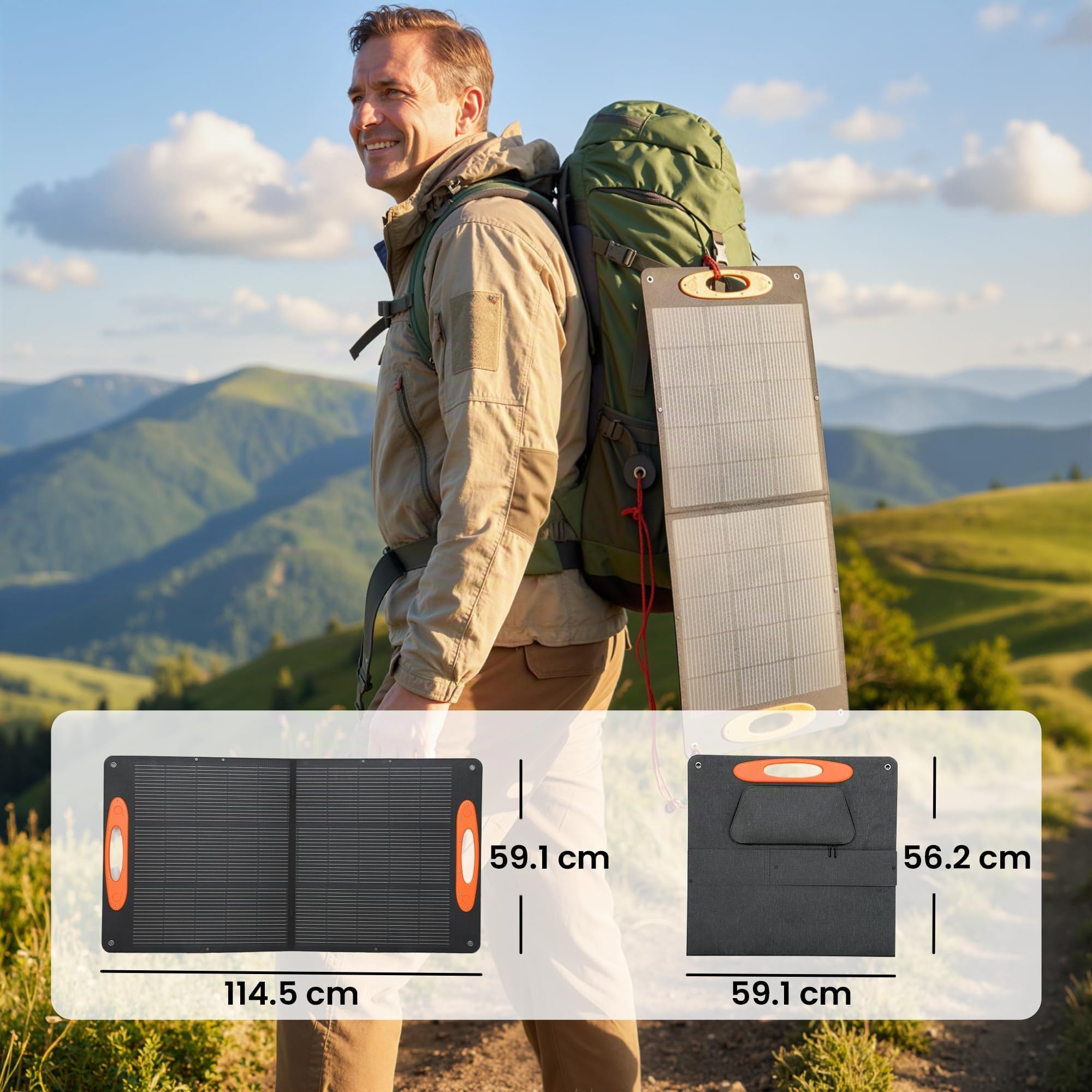HOMCOM Panneau Solaire Pliable 100W USB-A & USB-C