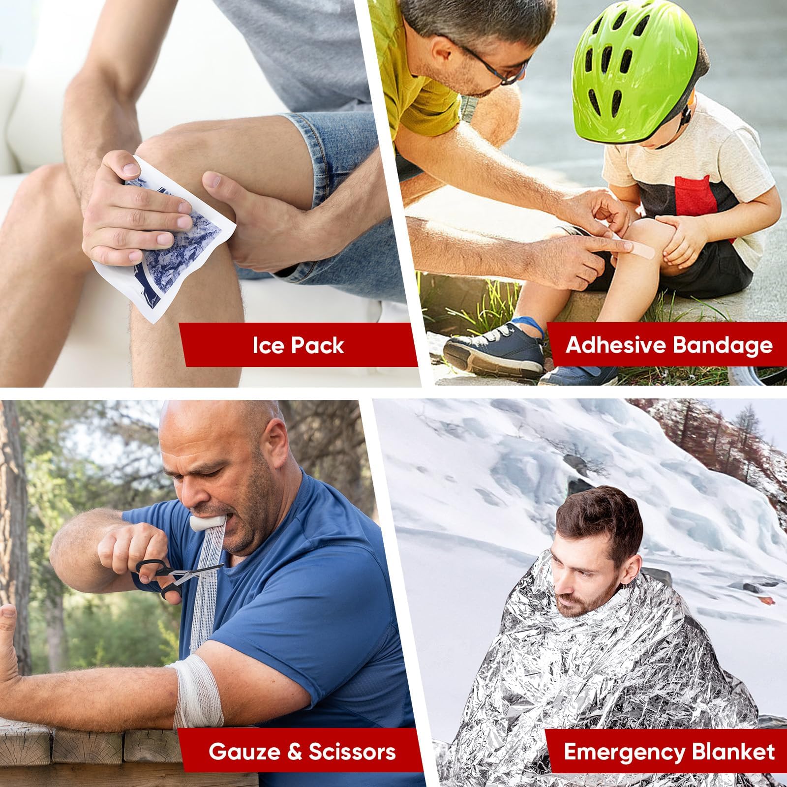 PTEROMY 300-teiliges Erste-Hilfe-Set, tragbare kleine Notfall-Kits, kompaktes Erste-Hilfe-Set mit hartem Aufbewahrungskoffer für Auto, Reisen, Zuhause, Camping, Outdoor, Wandern