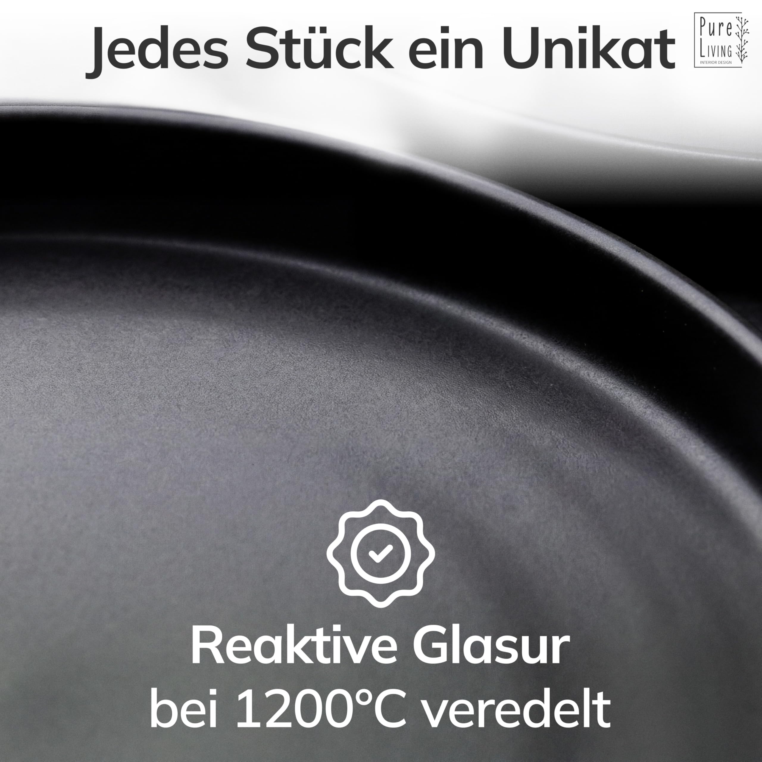 Steingut Geschirrset 6 Personen Manhattan 24-tlg. TESTSIEGER, Cooles Urbanes Steingut Geschirr Set, Schüssel- und Teller Set, Tafelservice 6 Personen, Geschirrsets Pure Living in matt Schwarz