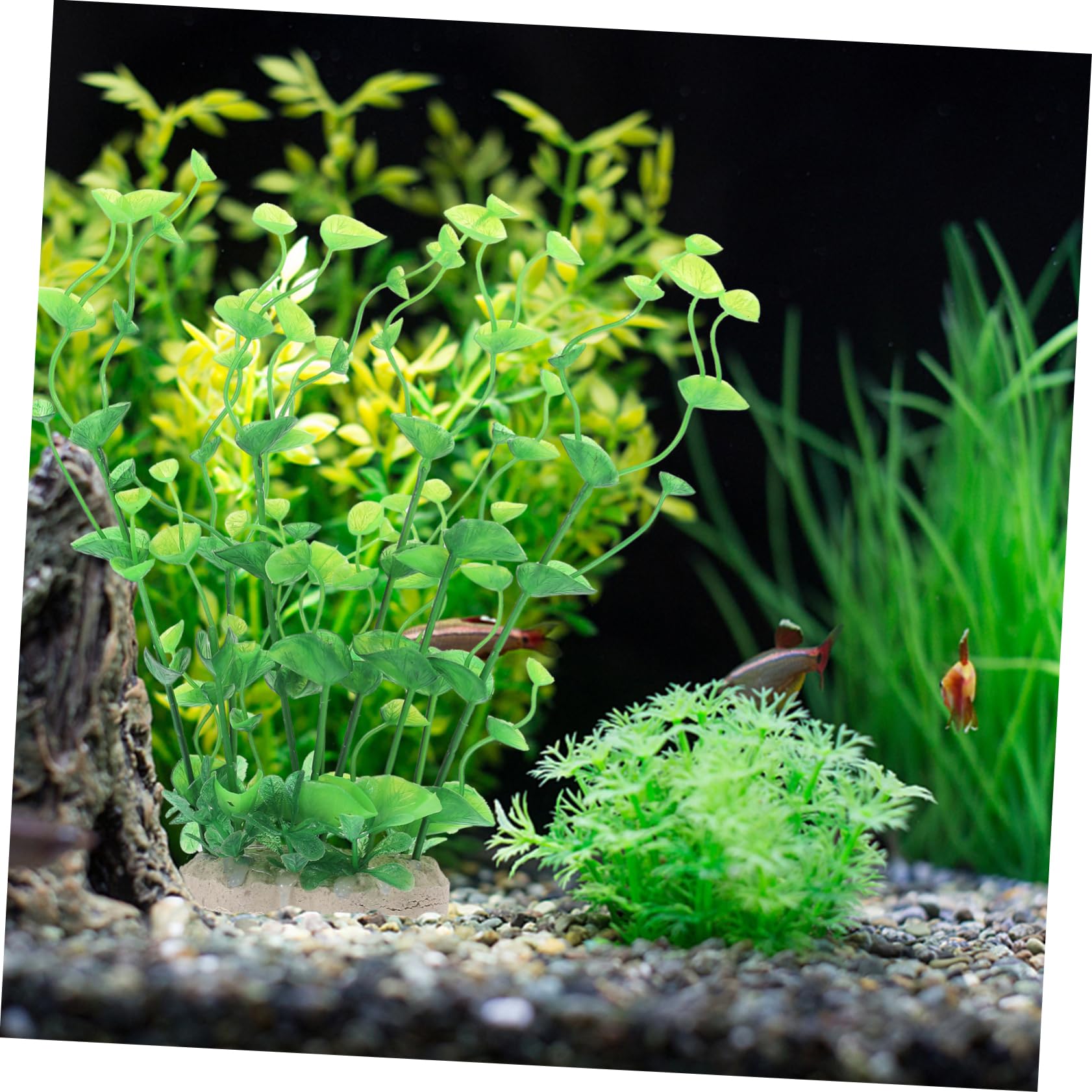 OUNONA 3 Pezzi di Acquatica Artificiale Mini Pianta Acquatica Piante Finte Decorazioni per Acquari Accessori per Acquari Piante di Foglie Piante d'Acqua Dolce Artificiali