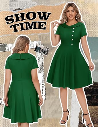 Wedtrend Women's 1950s Vintage Audrey Hepburn Style Cocktail Swing Dresses