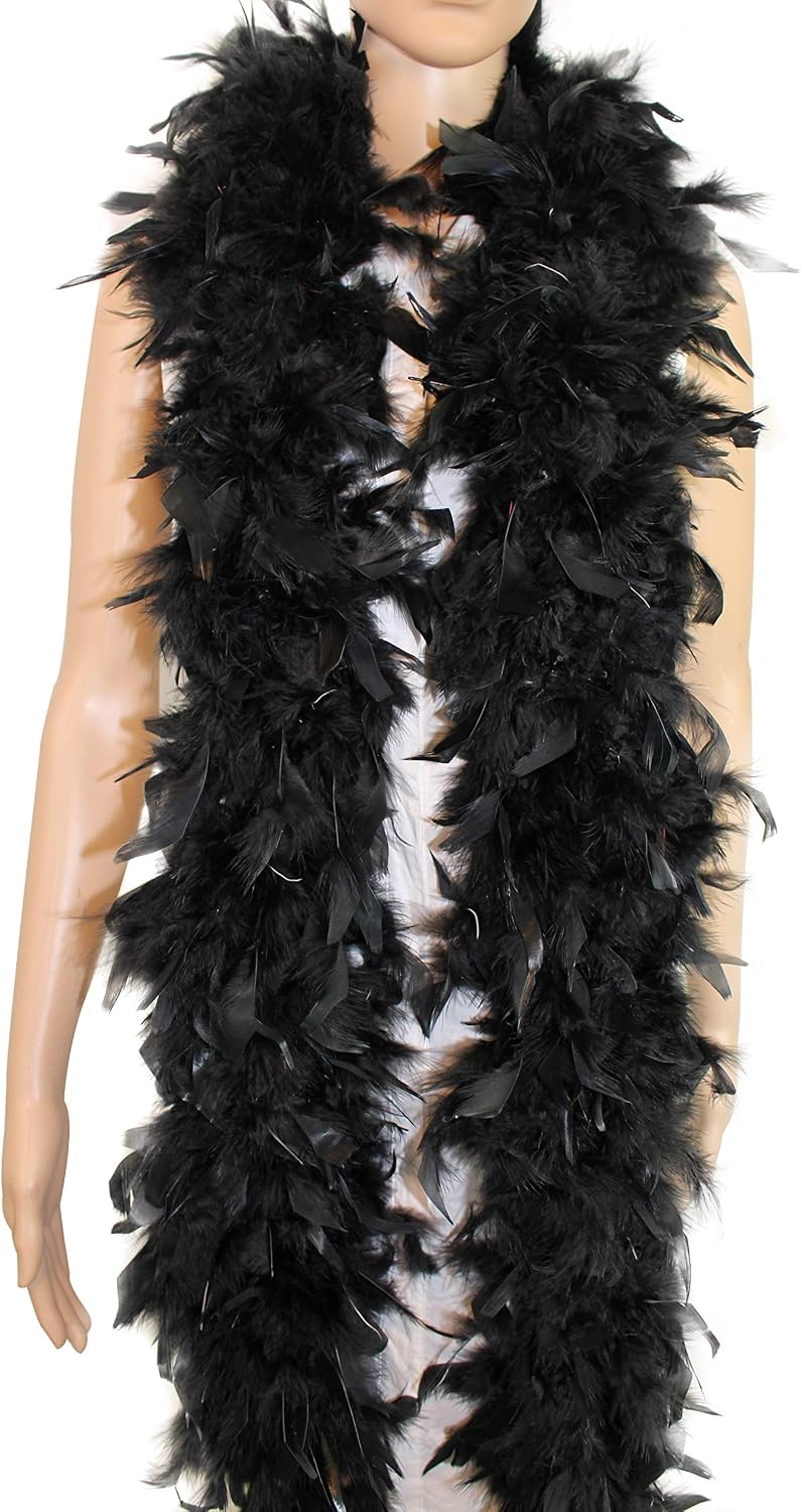 120 Gram, 6 Feet Long Feather Boa, Great for Party, Halloween Costume, Christmas Tree, Decoration