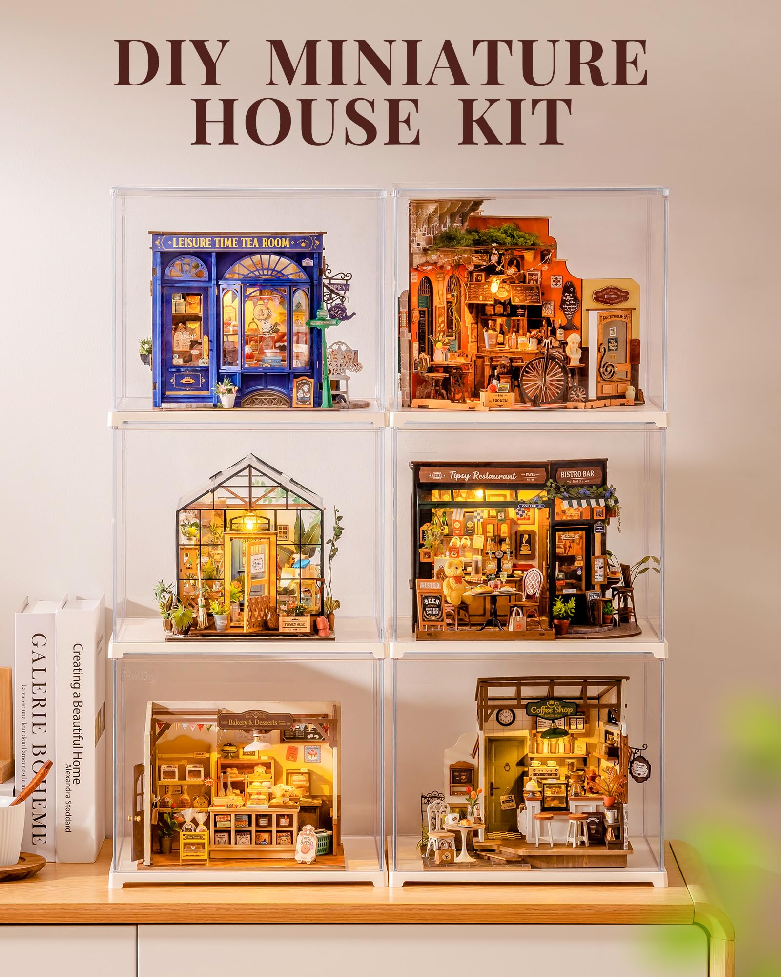 Rolife Kit Fai-da-te Casa Miniatura Cheers Bar Kit Modello per Adulti da Costruire Casa delle Bambole Miniatura Decorazione per la Casa Regalo di Compleanno