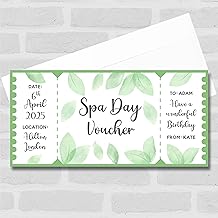 The Card Zoo Any Occasion Spa Day Spa Treatment Personalised Surprise Ticket Gift Voucher
