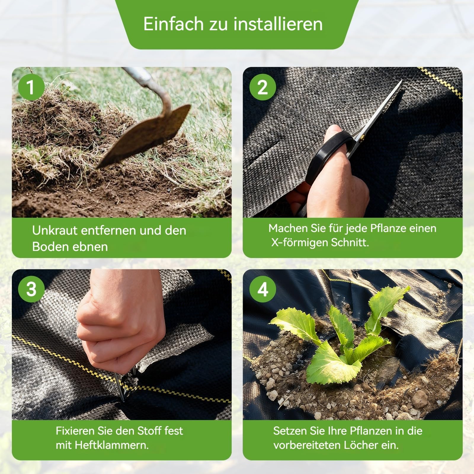 Amagenix Tessuto non tessuto per erbacce da giardino, 90 g/m², permeabile all'acqua, 1 x 25 m, resistente agli strappi, per aiuole da giardino, protegge dalle erbacce