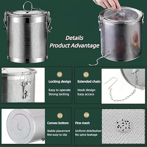 Miniatura 3 de Colador de condimentos, filtro de especias de acero inoxidable, filtro de especias de cocina, diseño de malla, colador de bolas de té, condimentos